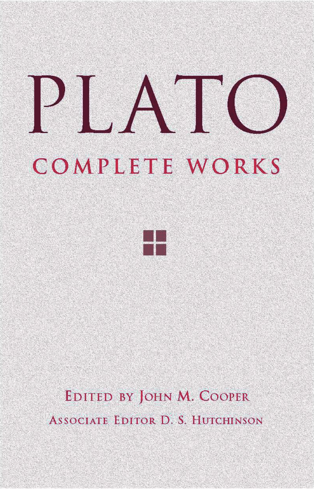 Book cover with title 'Plato Complete Works Edited by John M. Cooper'