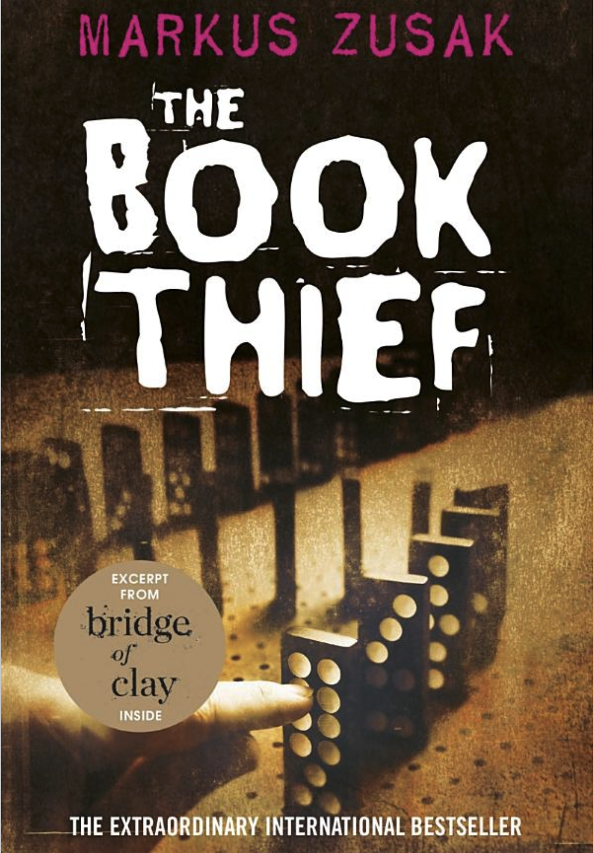 Book cover with the title 'The Book Thief by Markus Zusak'